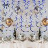 30 Pcs Blue Hanging Swirl Party Decorations,Sparkle Blue Birthday Ceiling Decorations,Streamers for Wedding Party Anniversary Graduation Christmas (Blue) view 4