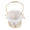 NAMOARLY Elegant Iron Storage Basket Handle Handmade Flower Container Multipurpose Basket for Decor Storage view 1