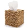 AirheadStorm Classic Square Rattan Tissue Box Cover, Brown, 5.7x5.7x5.7 in view 1