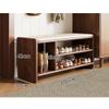 Farmhouse Shoe Rack Indoor Accent Seating Bench - Wood Shoe Rack for Front Door Entrance, Entrance Shoe Rack Storage Bench for Entryway, Foyer Entrance Shoe Rack view 2