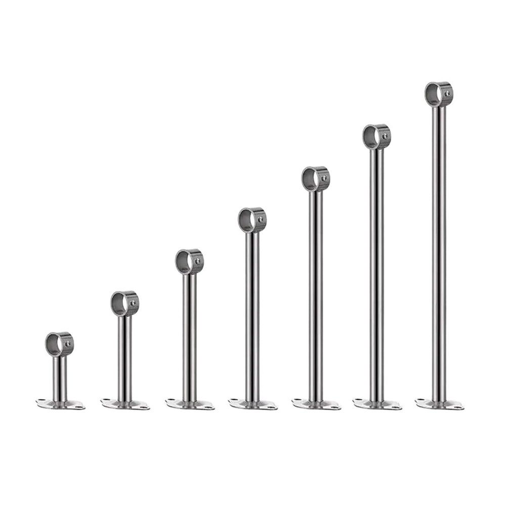 Lengthen Stainless Flange Tube Holder for Wardrobe Curtain Cloth Rod Seat Round Tube Seats Bracket Household Furniture Hardware(6)