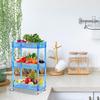DYKKLKQ Rolling Utility Cart Storage Trolley 4-Tier Mobile Shelving Unit Bathroom Kitchen Organizer Stand Shelf Red Color 15.7Dx8.7Wx36.2H view 3