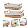ABOOFAN 2pcs Handwoven Paper Rope Storage Baskets with Lining Sundries Organizer for Toys Snacks and More Bins for Housewarming Gifts view 3