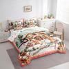 Erosebridal 7 Piece Gingerbread Man Queen Comforter Set with Sheets,Christmas Tree Decor Cute Bedding Set Xmas Gifts for Kids Girls Boys,Winter Snow Bed in a Bag with Fitted Sheet,Flat Sheet view 2