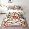 Erosebridal 7 Piece Gingerbread Man Queen Comforter Set with Sheets,Christmas Tree Decor Cute Bedding Set Xmas Gifts for Kids Girls Boys,Winter Snow Bed in a Bag with Fitted Sheet,Flat Sheet view 3