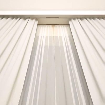 Innovz Wall/Ceiling Curtain Track with Curtain Pelmet, Heavy Duty Curtain Double Rails and Box, Metal Curtain Valance for Bedroom Living Room, Custom Size(Wall Mount,4.3m/14.1ft)