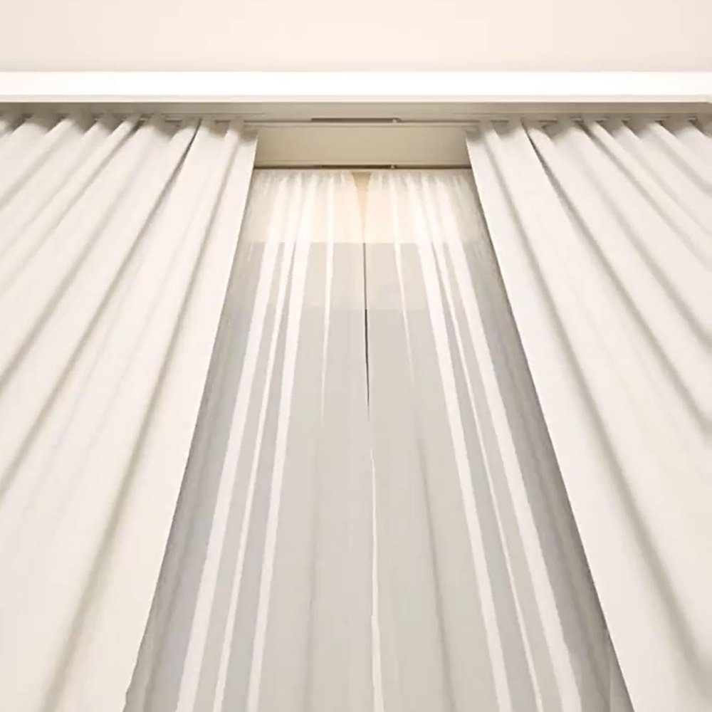 Innovz Wall/Ceiling Curtain Track with Curtain Pelmet, Heavy Duty Curtain Double Rails and Box, Metal Curtain Valance for Bedroom Living Room, Custom Size(Wall Mount,4.3m/14.1ft)