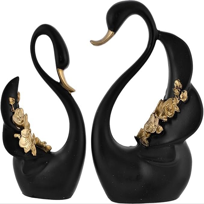 AARVI'S Creations Present Swan Pair Sculpture for Home Decor Showpiece Figurine