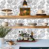 Black White Elegant Modern Lotus Lily Leaf Peel & Stick Dresser Drawer Sticker Cabinet Sticker Furniture Contact Paper, 17.7 Inch by 9.8 Ft view 3