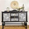 Elegant Gray Modern Lotus Lily Leaf Peel and Stick Wallpaper Dresser Drawer Sticker Cabinet Sticker Furniture Contact Paper, 17.7 Inch by 32.8 Feet view 2