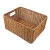 Cabilock Imitation Rattan Plastic Basket Decorative Storage Bin Handle for Kitchen Home Office view 1