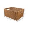 Cabilock Imitation Rattan Plastic Basket Decorative Storage Bin Handle for Kitchen Home Office view 2
