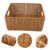 Cabilock Imitation Rattan Plastic Basket Decorative Storage Bin Handle for Kitchen Home Office view 4