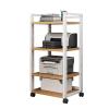 XLTFUC AV Media Storage Cabinet with 4 Shelves Audio Video Media Vertical Cabinet Audio Tower with Height Adjustable Wooden Shelves Floor Standing Storage Rack(White) view 1