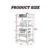 XLTFUC AV Media Storage Cabinet with 4 Shelves Audio Video Media Vertical Cabinet Audio Tower with Height Adjustable Wooden Shelves Floor Standing Storage Rack(White) view 2
