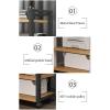 XLTFUC AV Media Storage Cabinet with 4 Shelves Audio Video Media Vertical Cabinet Audio Tower with Height Adjustable Wooden Shelves Floor Standing Storage Rack(White) view 4