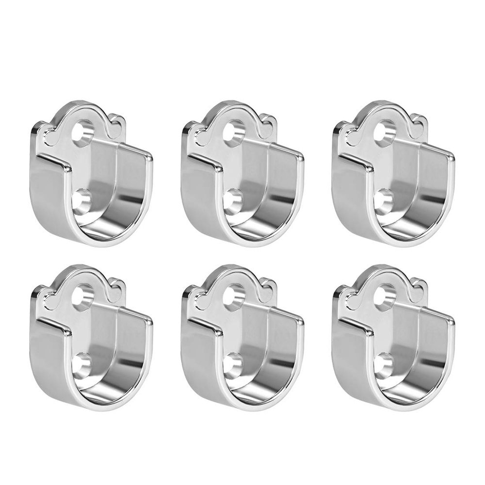 KGDJBGSE Closet Rod BracketCloset Pole Socket, 6pcs Zinc Alloy Wardrobe Closet Rod Bracket, Shower Curtain Rod Pole End Supports Sockets Flange Holder Fit Rod Dia 25mm.