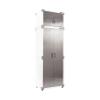 Seville Classics UltraHD 2-Piece Heavy Duty Mega Solid Steel Metal 2-Door Lockable Stacker Wall Storage, Cabinet Set Organizer for Garage, Office, Classroom, White, 30" W x 18" D x 90.5" H view 1