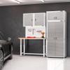 Seville Classics UltraHD 2-Piece Heavy Duty Mega Solid Steel Metal 2-Door Lockable Stacker Wall Storage, Cabinet Set Organizer for Garage, Office, Classroom, White, 30" W x 18" D x 90.5" H view 2
