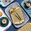 Roll Up Dish Drying Rack Over The Sink, Roll Up Dish Drying Rack Food Drain Tray, Drain Board for Small Kitchen Sink, Dish Drying Rack for Home Kitchen (Blue Yellow) view 4