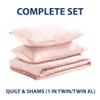 CS CATHAYSPORTS Cathay Home Basic Bedding Home Essential All Season 3PC Microfiber Diamond-Stitch Quilt Set - Rose Blush, Twin/Twin XL view 2