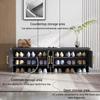 AQIANGJY Free Standing Shoe Racks Aluminum Alloy Shoe Cabinet, Large Countertop Design Shoe Bench, Shoe Storage Cupboard with Doors, Shoe Rack Organizer Multi-Functional Storage view 3