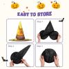 YzgWjBhd Bird's Nest Golden Chicken Print Halloween Witch Hat 3 PCS, Funny Foldable Adult Wizard Hat Decor for Halloween view 4