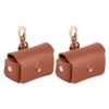 DELORIGIN 2pcs Ring Bearer Pillows Pouch for Dog Collar Brown Leather Wedding Ring Pillow Box Couple Ring Storage Ring Holder Ring Pouch for Proposal Engagement Wedding Ceremony Party view 1
