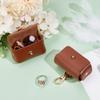 DELORIGIN 2pcs Ring Bearer Pillows Pouch for Dog Collar Brown Leather Wedding Ring Pillow Box Couple Ring Storage Ring Holder Ring Pouch for Proposal Engagement Wedding Ceremony Party view 3