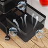 Rotating Storage Rack Cart, Fruit and Vegetable Storage Rack with Lockable Casters, 360 Degree Rotating Metal Vegatable Storage Rack, for Office, Living Room, Kitchen (Black, 5 Tier) view 4
