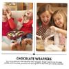 FELTECHELECTR 200pcs Chocolate Packing Paper Foil Wrapping for Candy Safe for Homemade Treats Pattern Design view 3
