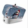 Christmas 2 Slice Toaster Cover, Winter Snow Cute Penguin Xmas Ombre Blue Small Appliance Cover Toaster Dustproof Fingerprint Protectors Machine Washable, Small Size Bread Machine Cover view 1