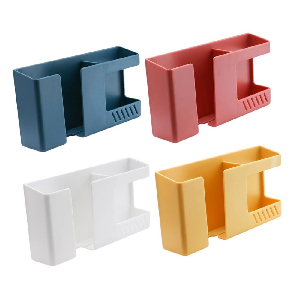 HOLIDYOYO 4pcs Wall Mount Phone Storage Rack Cord Box Wall Mount Charging Station Container
