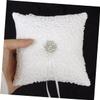 COOLHIYA Floral Wedding Pillow Satin Ribbons and Rhinestones for Ceremony and Bearer Elegant Design for Bride Special Day view 2