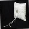 COOLHIYA Floral Wedding Pillow Satin Ribbons and Rhinestones for Ceremony and Bearer Elegant Design for Bride Special Day view 3