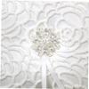 COOLHIYA Floral Wedding Pillow Satin Ribbons and Rhinestones for Ceremony and Bearer Elegant Design for Bride Special Day view 4