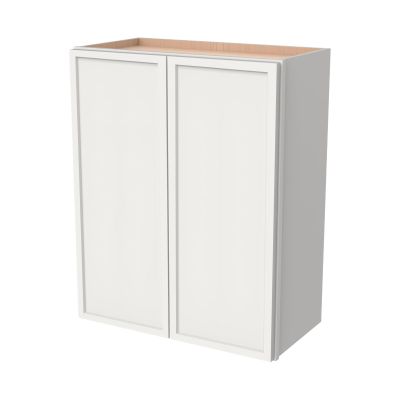 CozyHommie Solid Wood Wall-Mounted Medicine Cabinet, Kitchen Wall - Cabinet, Bathroom Cabinet Wall Mounted with Adjustable Shelves, 2 Doors Wall Calbinet (Origami White, 33" W x 36" H x 12" D)