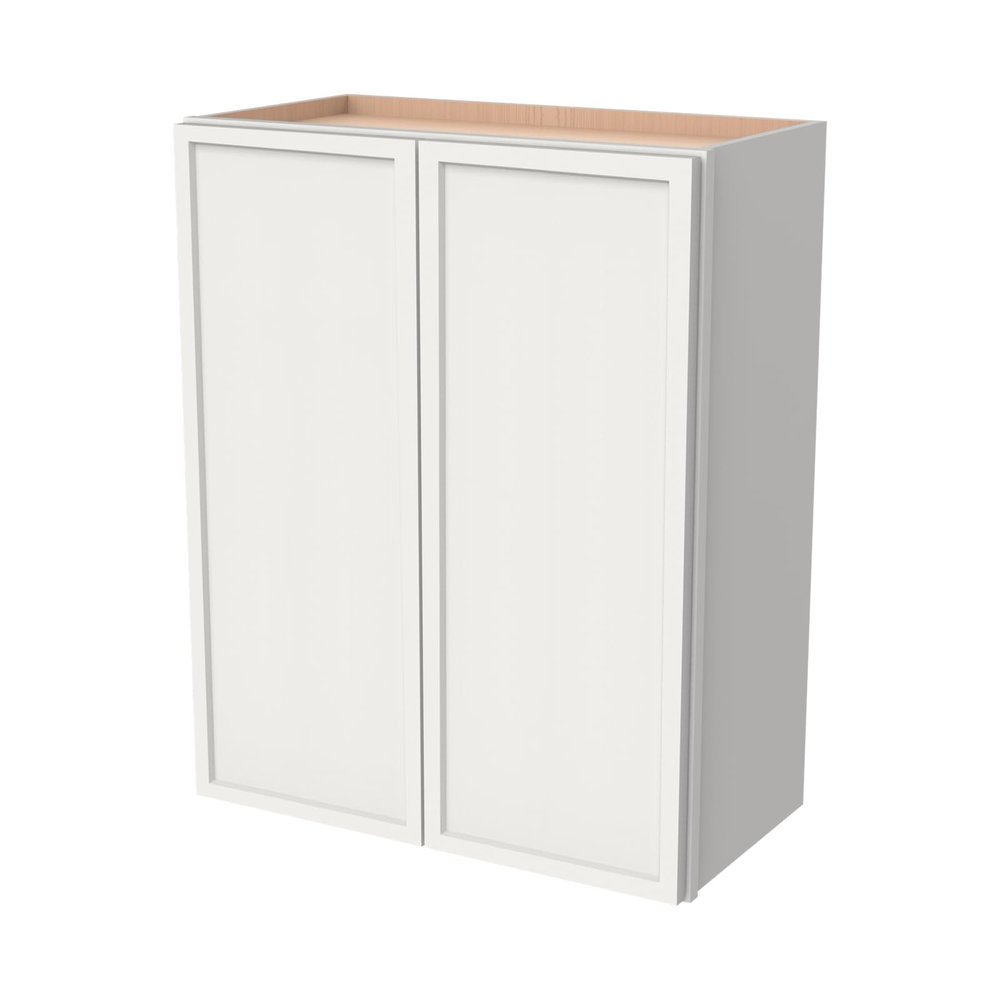 CozyHommie Solid Wood Wall-Mounted Medicine Cabinet, Kitchen Wall - Cabinet, Bathroom Cabinet Wall Mounted with Adjustable Shelves, 2 Doors Wall Calbinet (Origami White, 33" W x 36" H x 12" D)