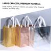 FUNOMOCYA 6pcs Reusable Grocery Bags Handles Delicate Handheld Shopping Bags for Daily Use Capacity Storage for Groceries Picnics and Travel Gold Silver view 4