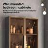 Bathroom wall cabinet minimalist light luxury style solid wood wall cabinet bathroom side cabinet tempered glass toilet storage cabinet,For Bathroom, Kitchen, Bedroom, Living Room(C,50*60*14cm/19.7*23 view 3