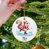 Christmas Squirrel Skating Ornament, Personalized Squirrel Animal Ornament with Name/Year, Squirrel Xmas Ceramic Ornament, Gifts for Birthday Holiday, Customized Squirrel Lover Ornament view 3