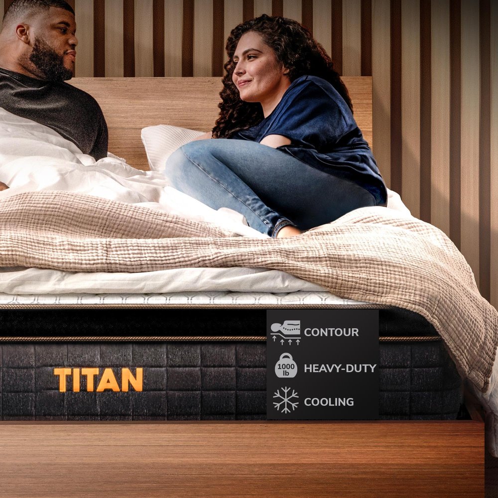Brooklyn Bedding Titan 14.5" Elite Plus Size Sleeper Twin XL Mattress|Enhanced Cooling |Medium Firm | Memory Foam Hybrid |120-Night Trial