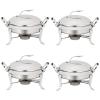 Plate Warmer 3L Chafing Dish Set Full Size Stainless Steel Round Buffet Server with Pans Lid and Fuel Holders for Catering Party Wedding Dinner Food Warmer view 1
