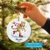 Cheetah Christmas Ornament, Personalized Name & Year Cheetah Ceramic Ornament, Ice Skate Cheetah Xmas Tree Ornament, Customized Cheetah Animal Ornament, Xmas Ornament Gift for Family Friend view 3