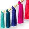 Vibrant Boho Yarn Tassel Garland - Home and Event Decor - Yarn Tassel Garland - High Quality Tassel Garland - Backdrops a - Wall Decor - Boho Chic (11 Tassels 32") view 3