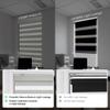 MoDanCeQ Cordless Zebra Blinds for Windows,Custom Blackout Shades,Easy to Install,Premium Natural Fabrics,Dual Layer Light Control,for Home,Office,Roller Blinds,Light Grey,84" W x 64" H view 3