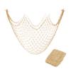 MECCANIXITY 2 Pack Decorative Fishing Net Decor, Caramel 80x40 Inch Picture Wall Photo Hanging Cotton Fish Net for Beach Party,Hawaiian Themed Party,Under The Sea Party Decorations view 1