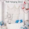 MECCANIXITY 2 Pack Decorative Fishing Net Decor, Caramel 80x40 Inch Picture Wall Photo Hanging Cotton Fish Net for Beach Party,Hawaiian Themed Party,Under The Sea Party Decorations view 4