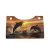 Leather Tissue Box Cover Rectangle Long Tissue Box Holder Car Tissue Holder Modern Decorative Dolphins Jumping Out of The Water at Sunset Tissue Holder for Bathroom Bedroom Office Decor view 2