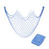 MECCANIXITY 2 Pack Decorative Fishing Net Decor, Blue 80x40 Inch Picture Wall Photo Hanging Cotton Fish Net for Beach Party,Hawaiian Themed Party,Under The Sea Party Decorations view 1